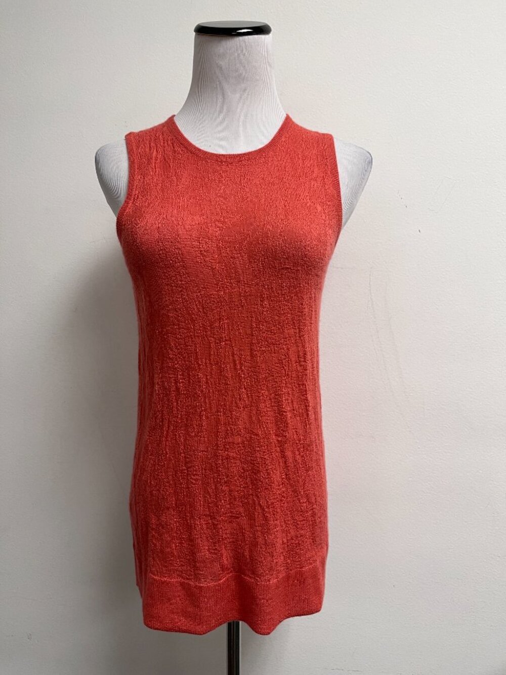 Chloe peach orange cashmere sleeveless sweater top m l